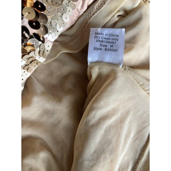 Belle G Jolene Gold Sequin Short V Neck Golden Dress - Picture 8 of 8